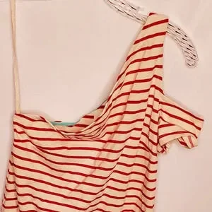 Robe Une épaule Maeve - Taille XS, Multi-couleurs Rayées, 100% Coton, NEUF Avec étiquettes